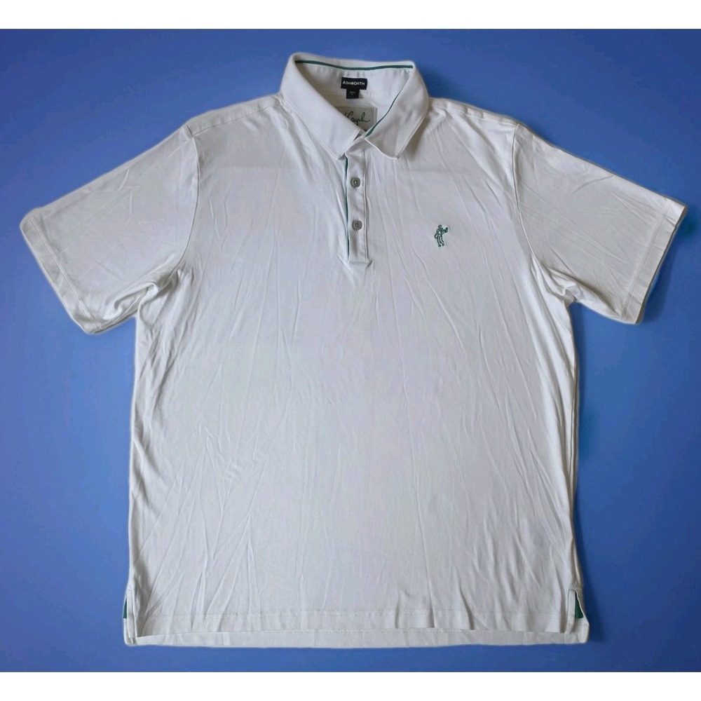 Ashworth Fred Couples "The Jefferson Polo" Men's White Golf Shirt — Size: Large